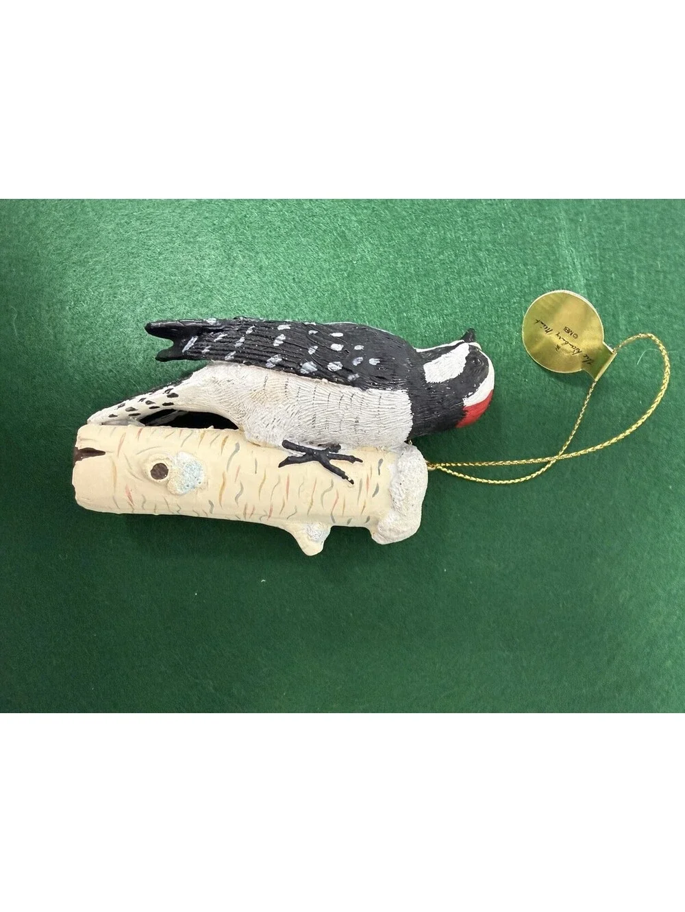 VTG Danbury Mint Christmas Ornament Song Bird Figurine Downy WoodPecker 4